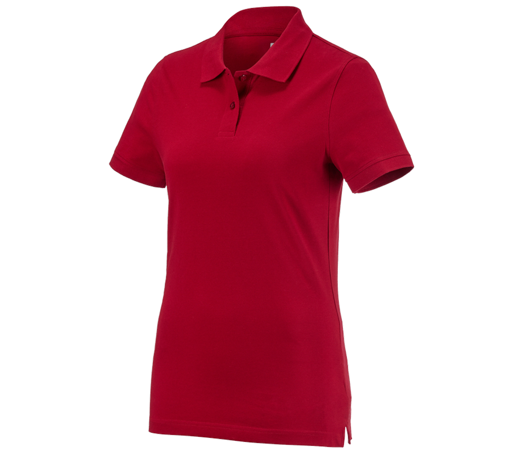 Maglie | Pullover | Bluse: e.s. polo cotton, donna + rosso fuoco
