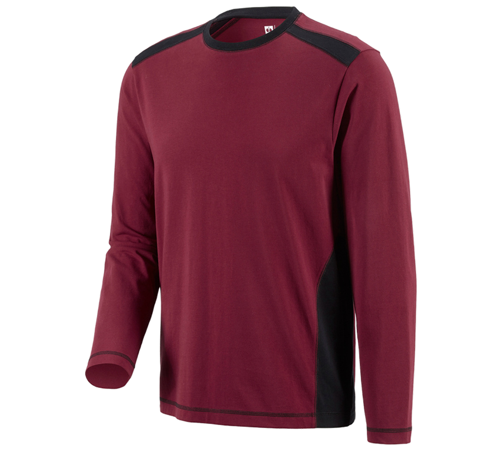 Maglie | Pullover | Camicie: Longsleeve cotton e.s.active + bordeaux/nero