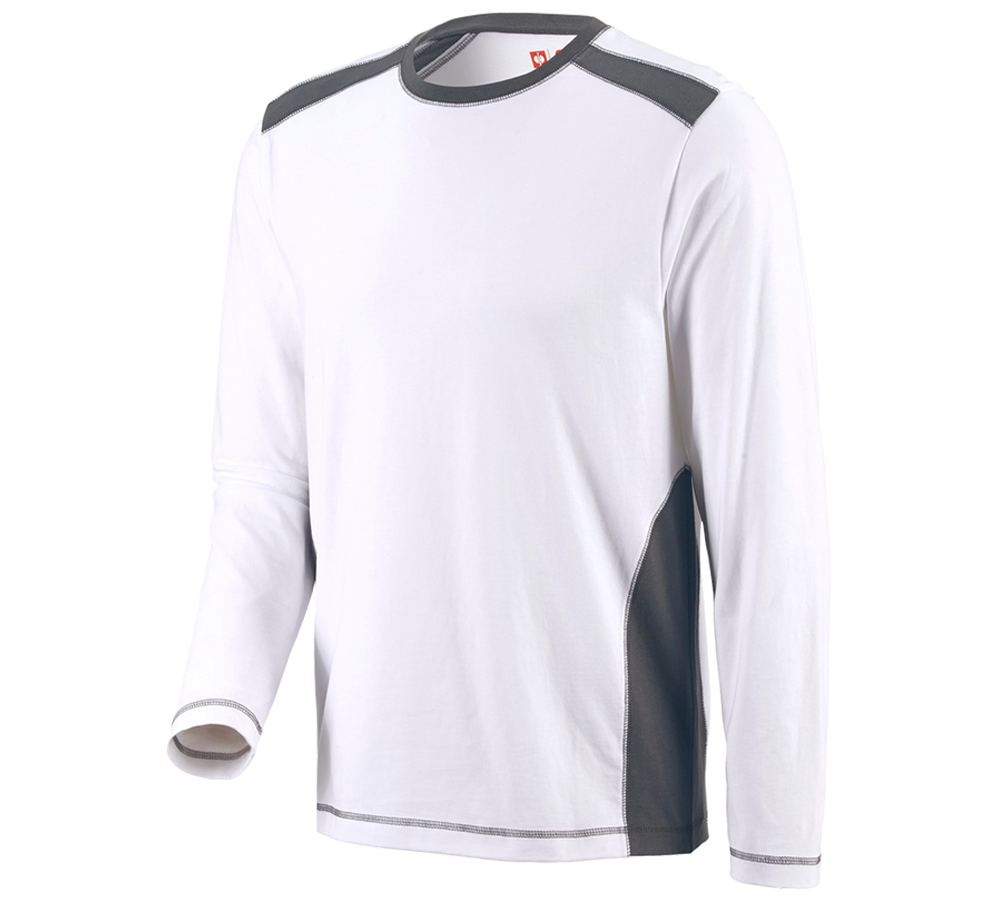 Maglie | Pullover | Camicie: Longsleeve cotton e.s.active + bianco/antracite 