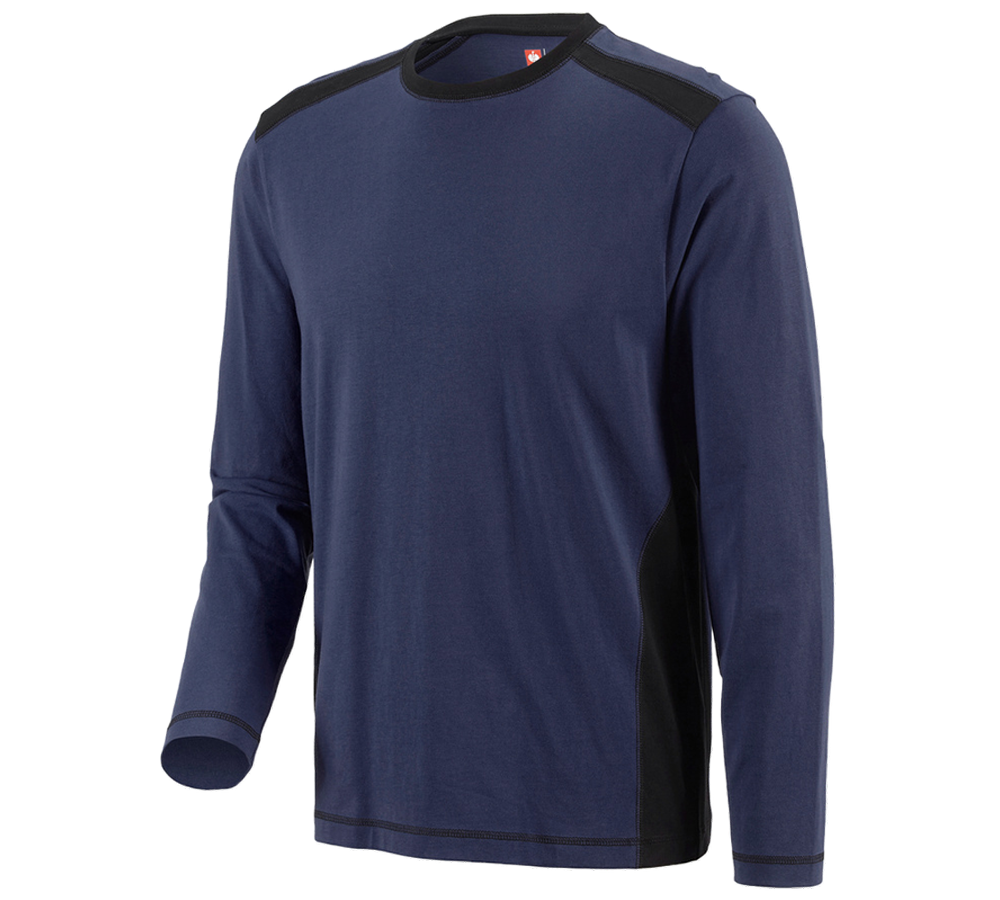 Maglie | Pullover | Camicie: Longsleeve cotton e.s.active + blu scuro/nero