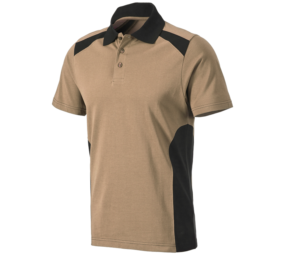 Themen: Polo-Shirt cotton e.s.active + khaki/schwarz