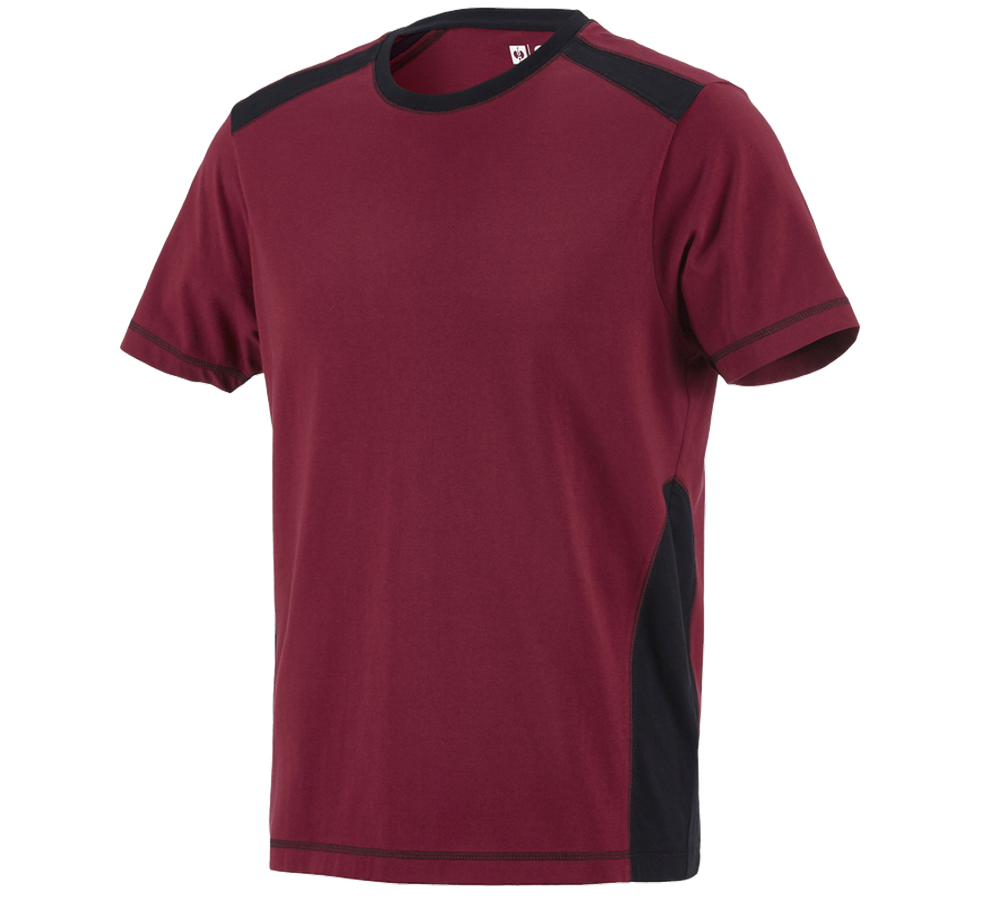 Maglie | Pullover | Camicie: T-shirt cotton e.s.active + bordeaux/nero