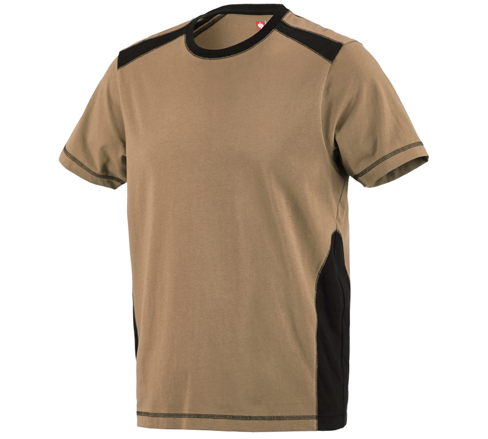 Maglie | Pullover | Camicie: T-shirt cotton e.s.active + kaki/nero