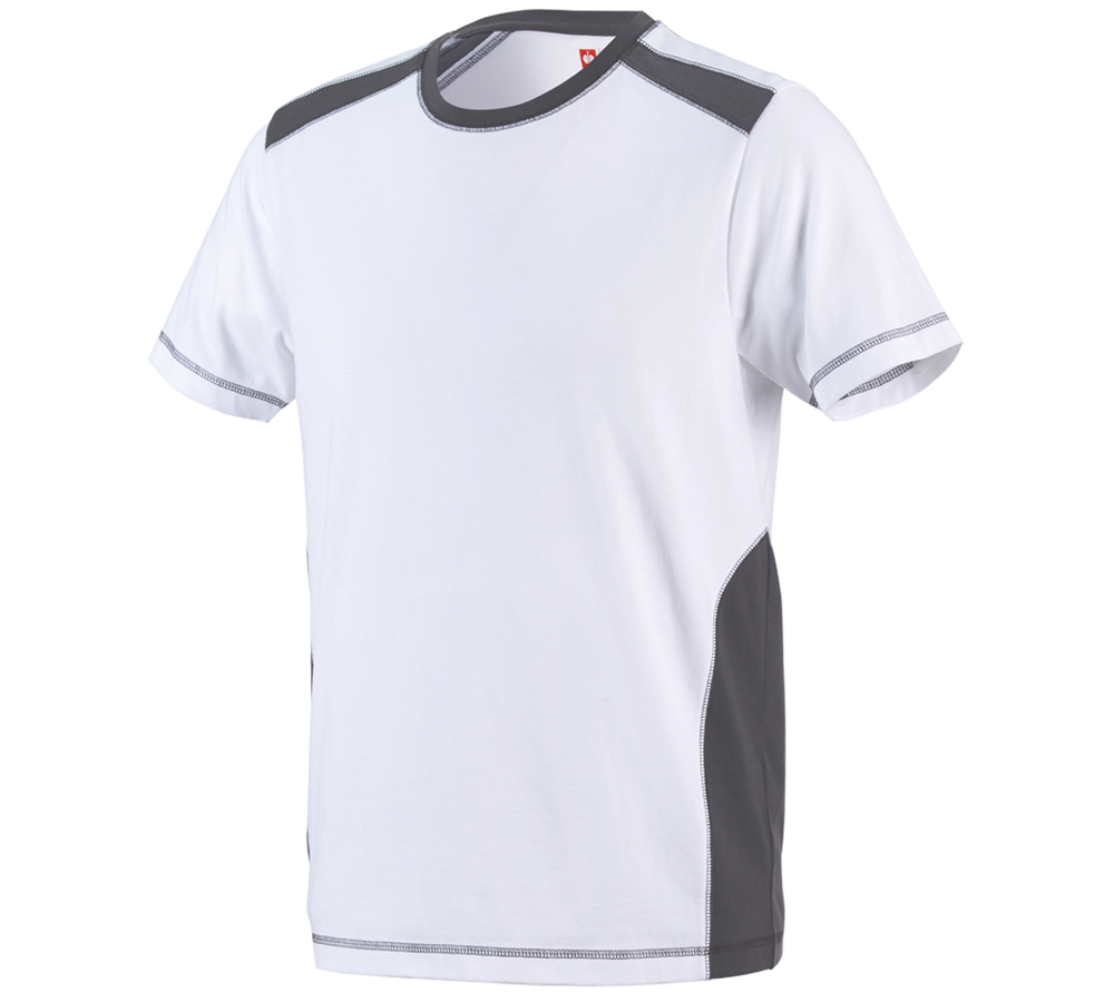 Maglie | Pullover | Camicie: T-shirt cotton e.s.active + bianco/antracite 