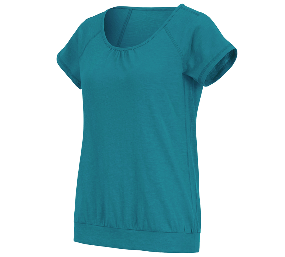 Maglie | Pullover | Bluse: e.s. t-shirt cotton slub, donna + oceano