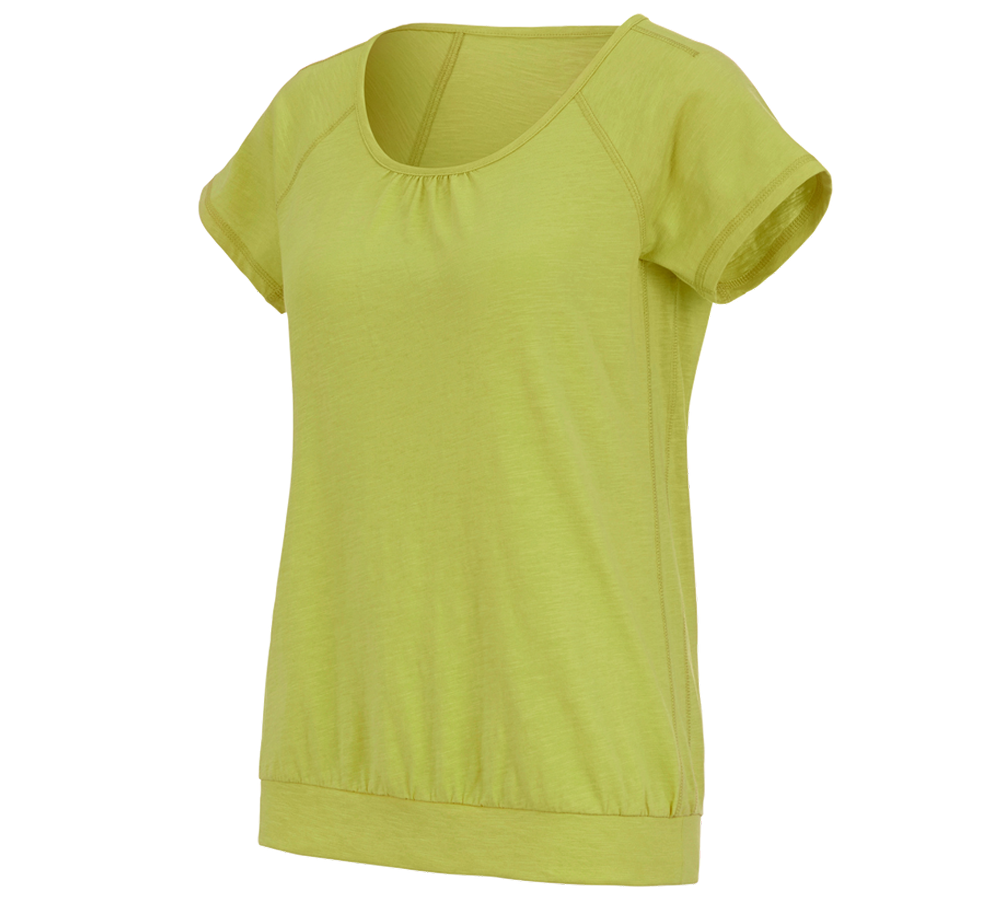 Temi: e.s. t-shirt cotton slub, donna + verde maggio