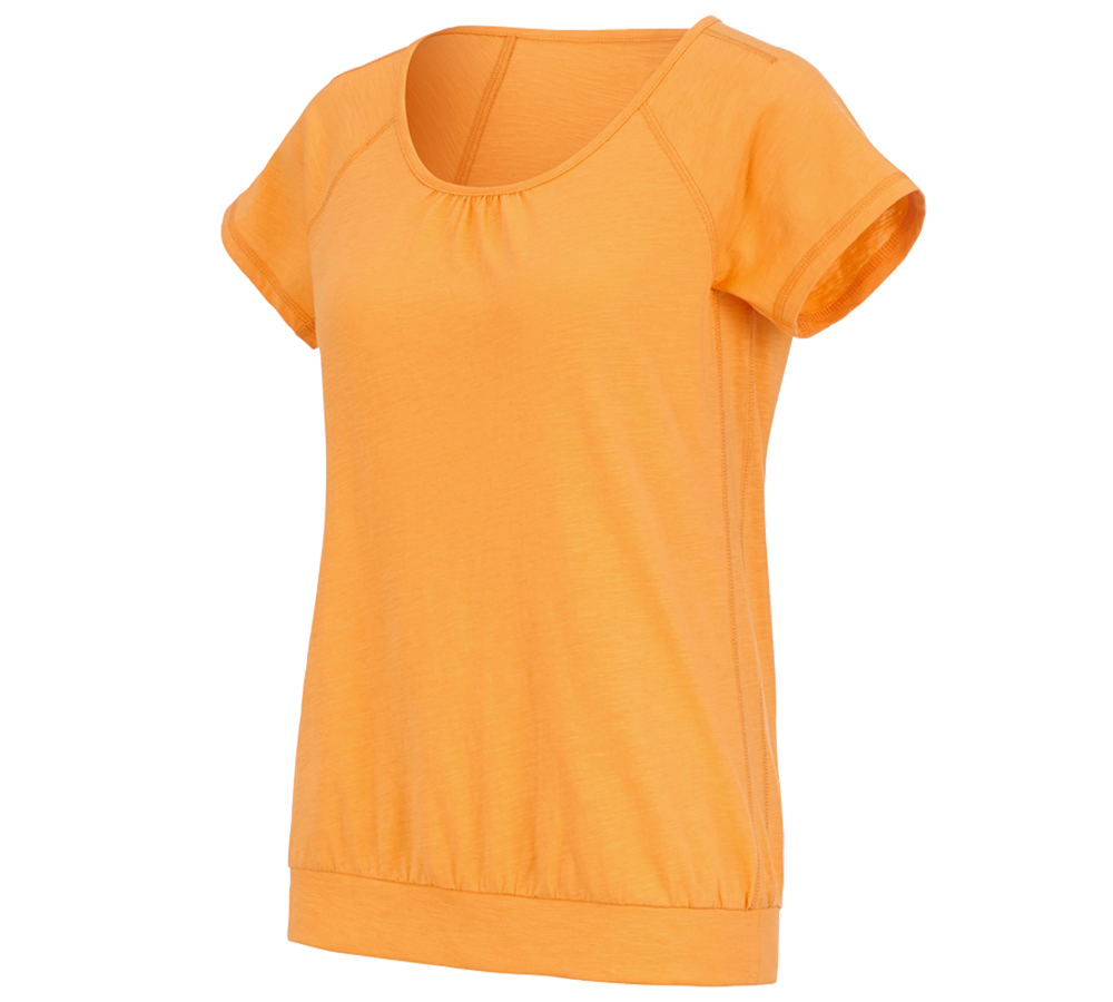 Temi: e.s. t-shirt cotton slub, donna + arancio chiaro