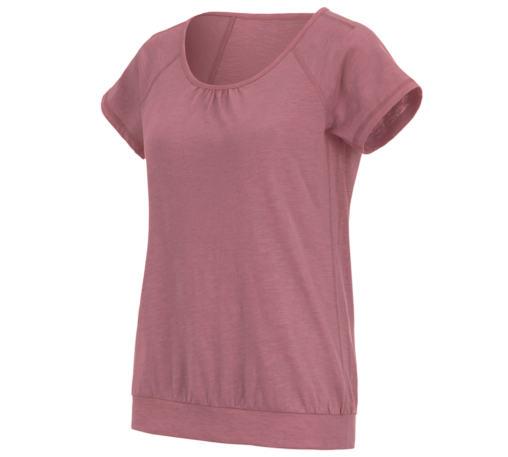 Temi: e.s. t-shirt cotton slub, donna + rosa antico