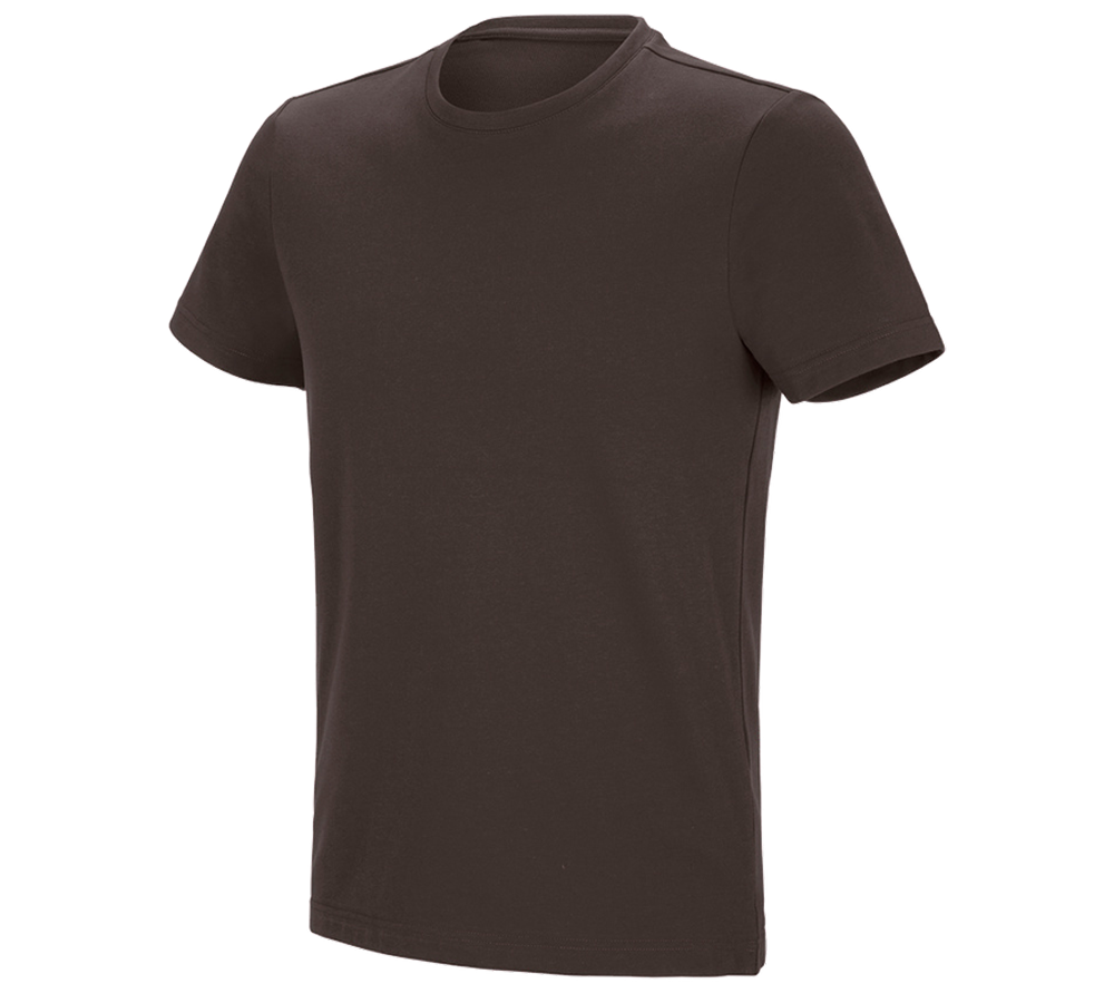 Maglie | Pullover | Camicie: e.s. t-shirt funzionale poly cotton + castagna