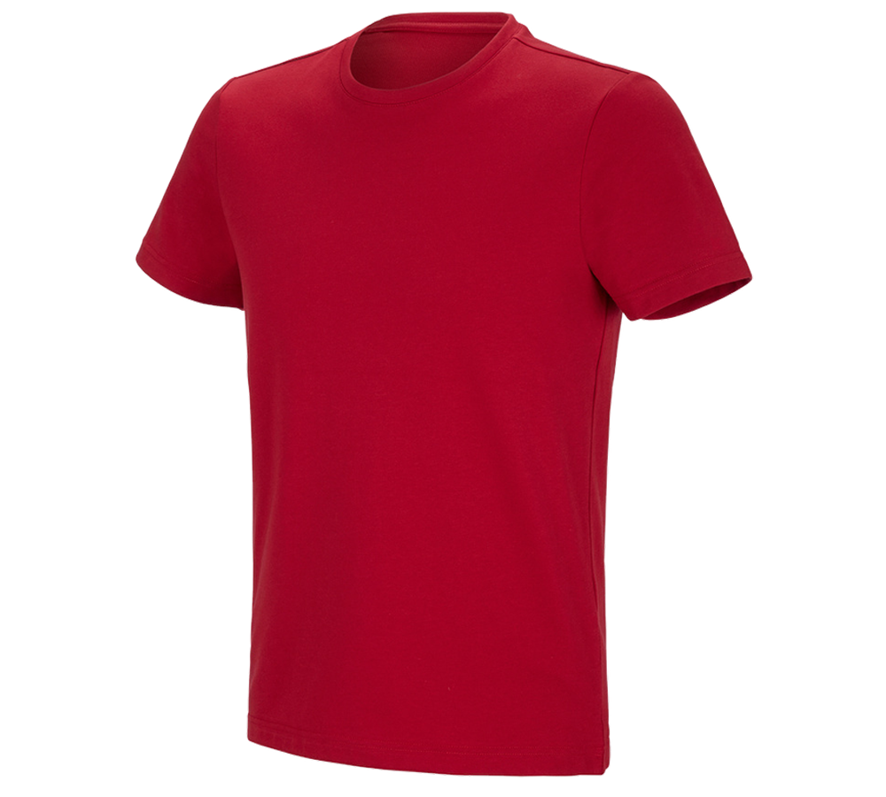 Maglie | Pullover | Camicie: e.s. t-shirt funzionale poly cotton + rosso fuoco