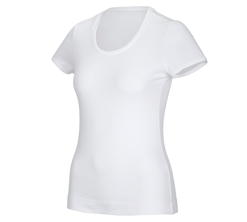 Temi: e.s. t-shirt funzionale poly cotton, donna + bianco