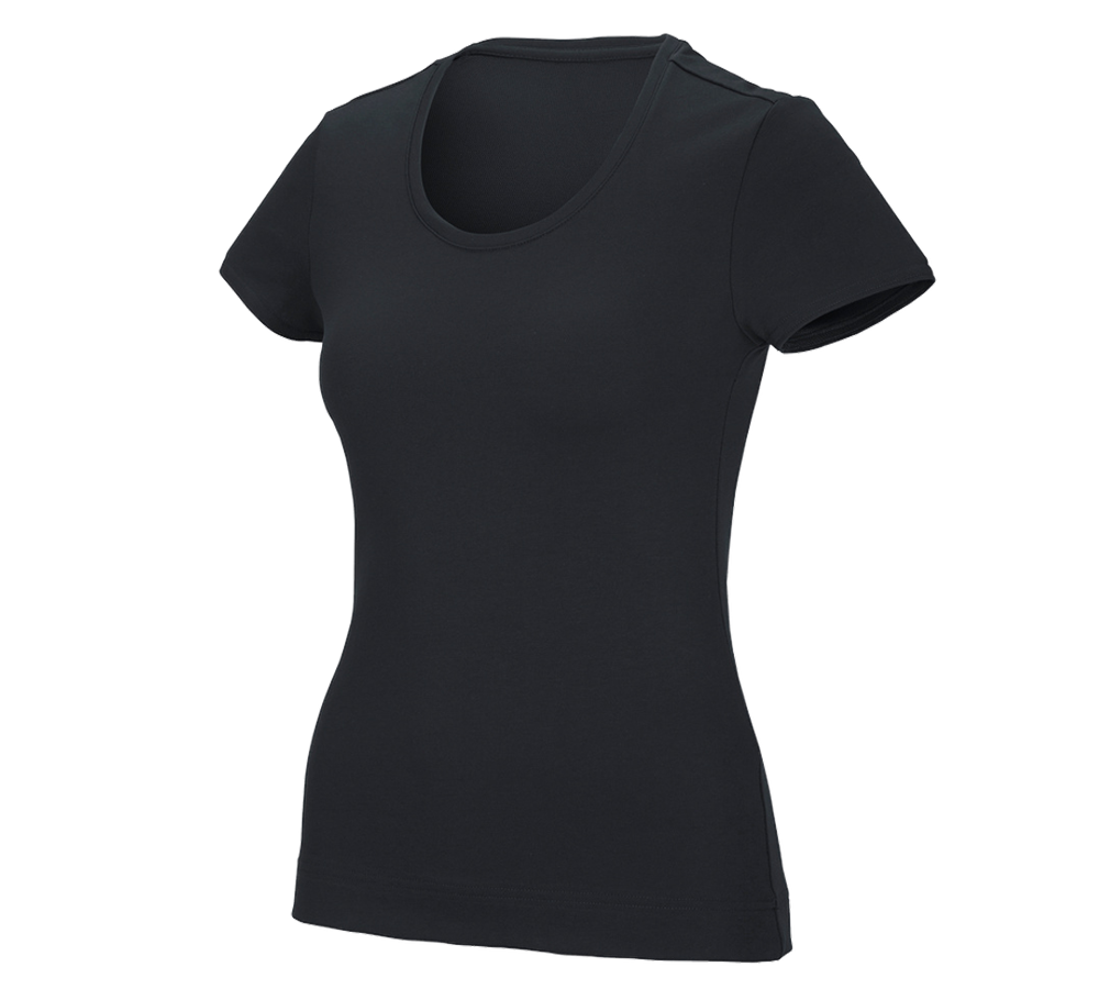 Temi: e.s. t-shirt funzionale poly cotton, donna + nero