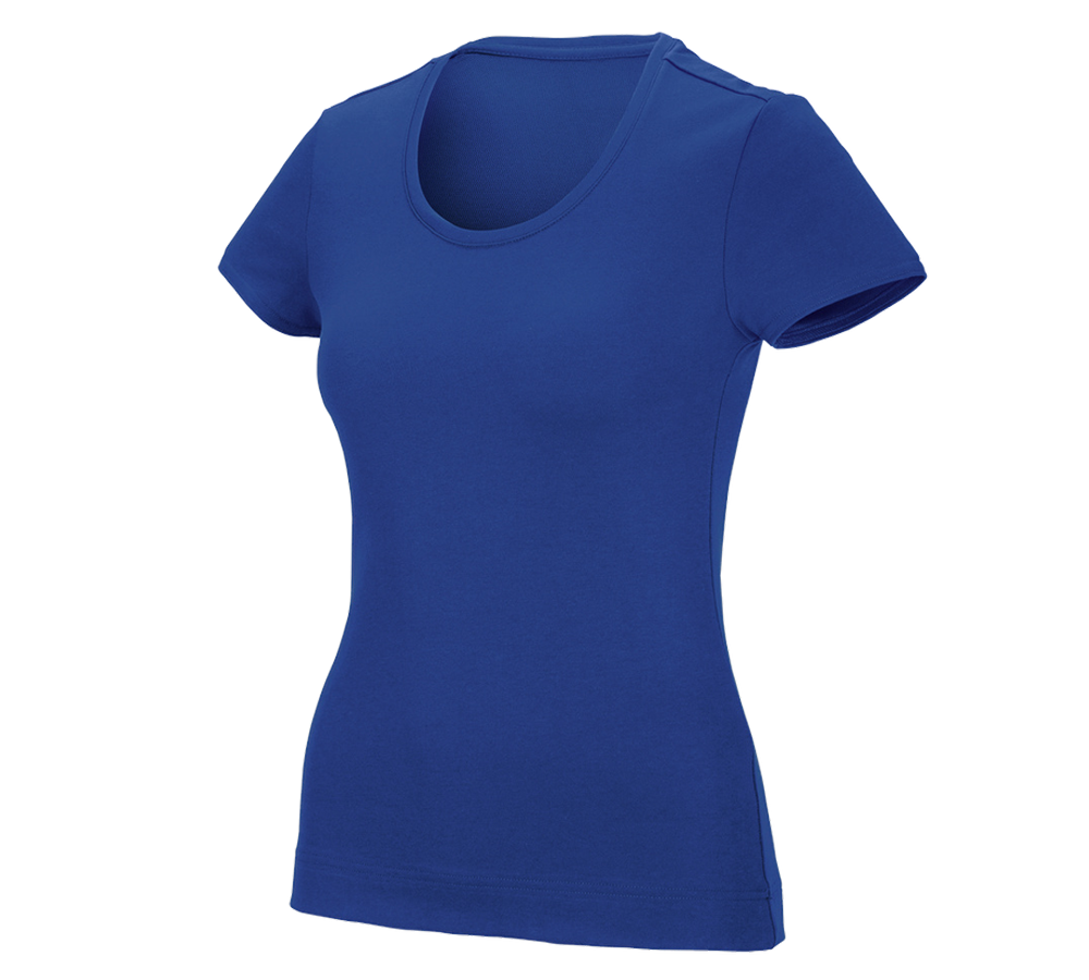 Maglie | Pullover | Bluse: e.s. t-shirt funzionale poly cotton, donna + blu reale