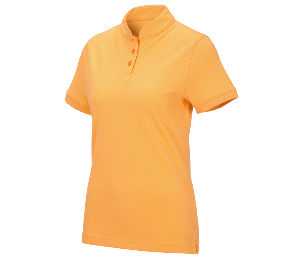 Maglie | Pullover | Bluse: e.s. polo cotton Mandarin, donna + arancio chiaro