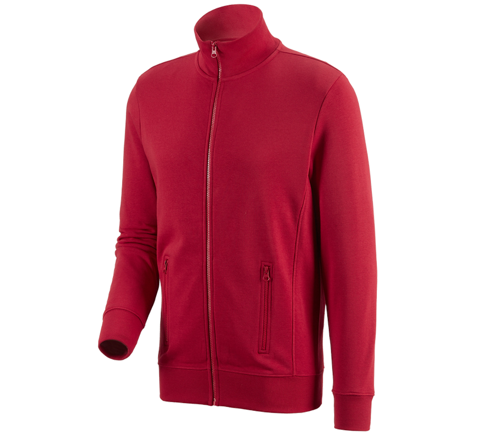 Maglie | Pullover | Camicie: e.s. felpa aperta poly cotton + rosso