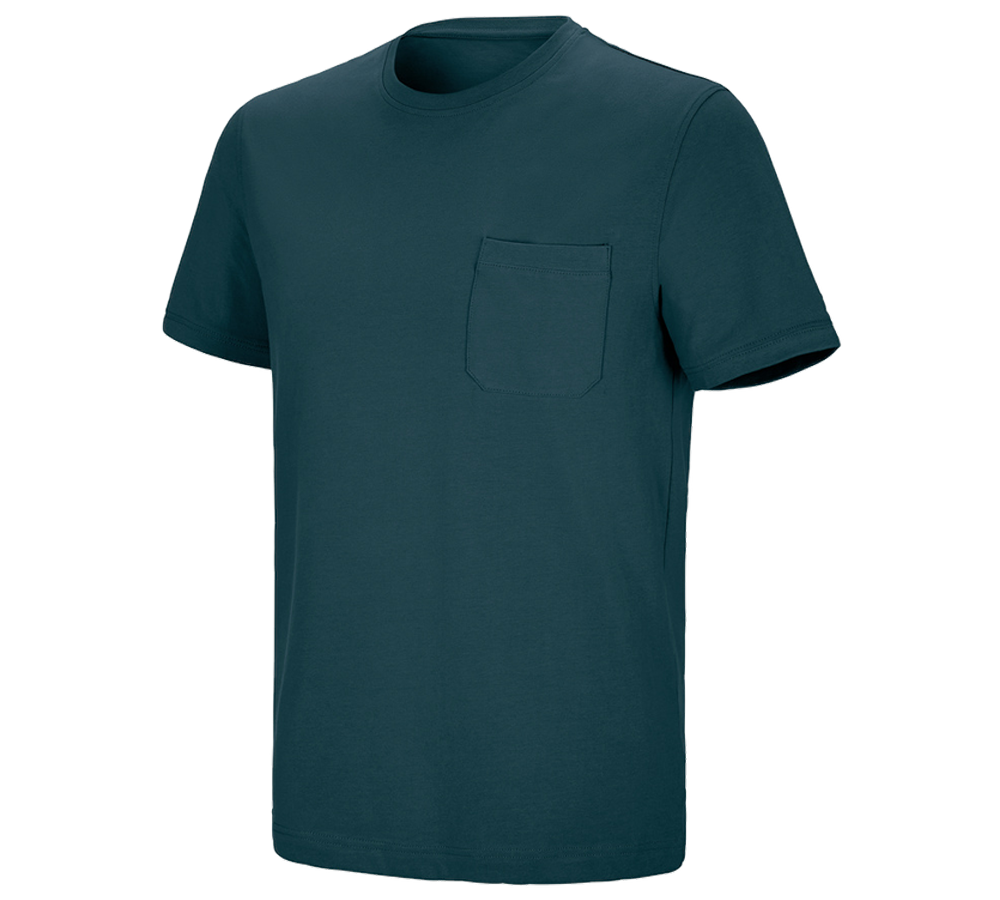Themen: e.s. T-Shirt cotton stretch Pocket + seeblau
