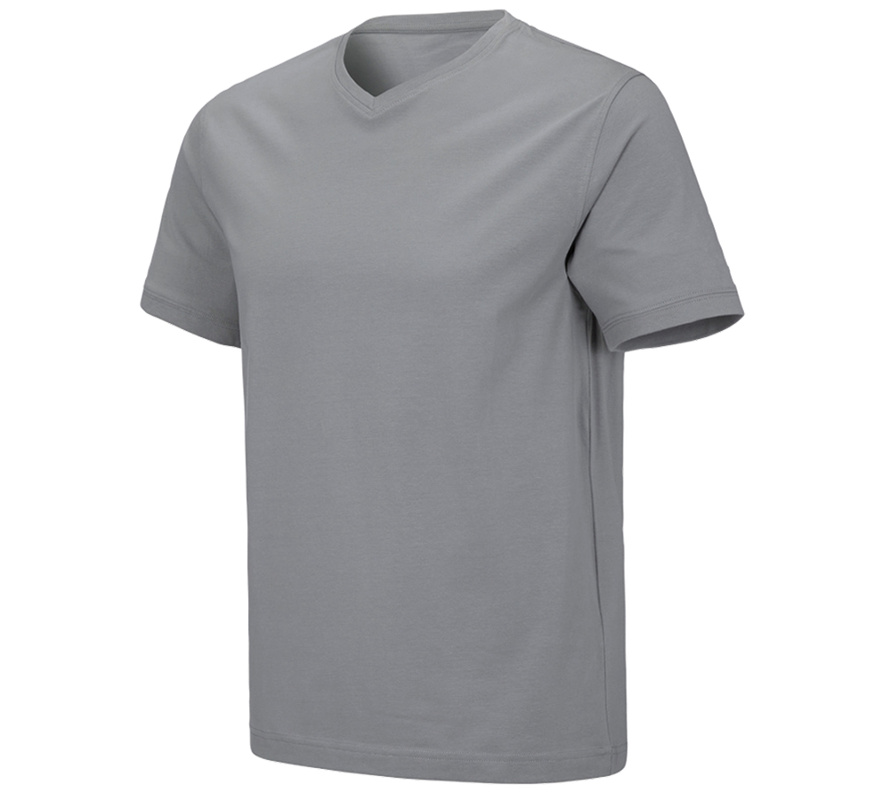 Temi: e.s. t-shirt cotton stretch V-Neck + platino