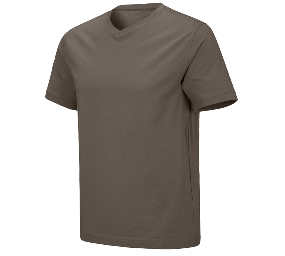 Maglie | Pullover | Camicie: e.s. t-shirt cotton stretch V-Neck + pietra