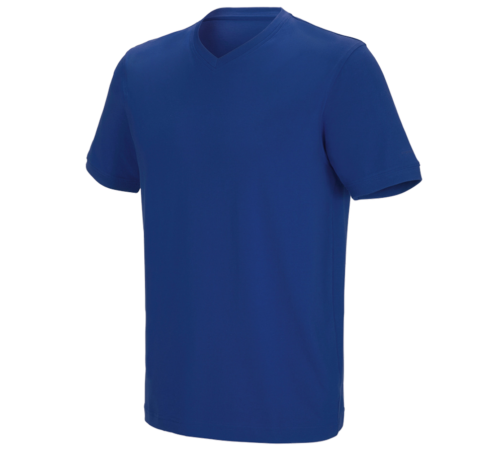 Temi: e.s. t-shirt cotton stretch V-Neck + blu reale