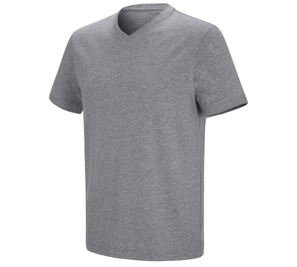 Maglie | Pullover | Camicie: e.s. t-shirt cotton stretch V-Neck + grigio sfumato
