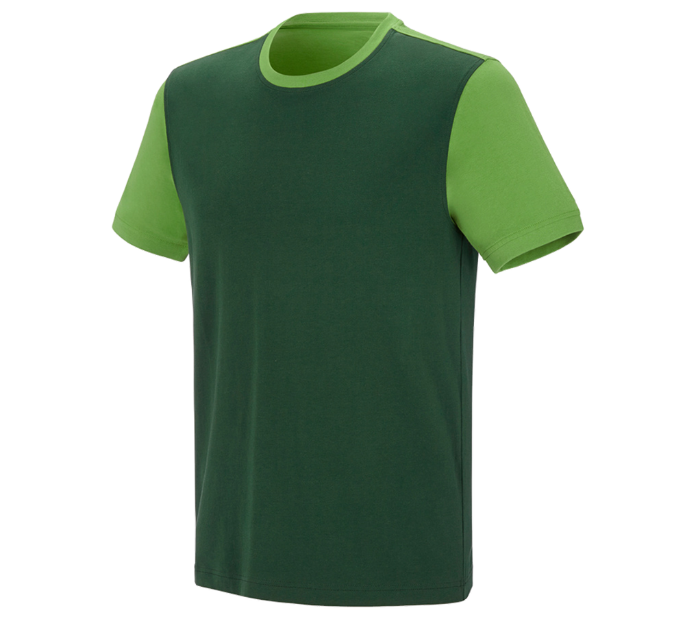 Installateur / Klempner: e.s. T-Shirt cotton stretch bicolor + grün/seegrün