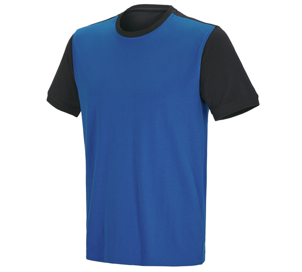 Installatori / Idraulici: e.s. t-shirt cotton stretch bicolor + blu genziana/grafite