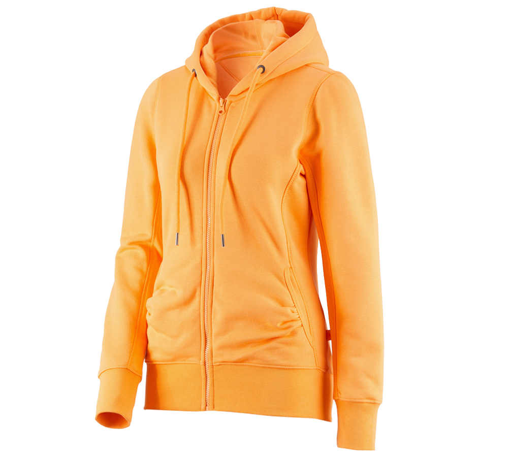 Maglie | Pullover | Bluse: e.s. Felpa aperta con cappuccio poly cotton, donna + arancio chiaro