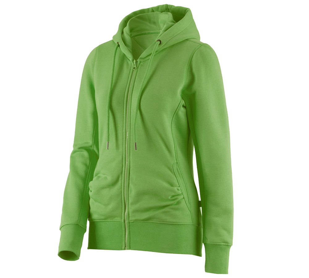 Maglie | Pullover | Bluse: e.s. Felpa aperta con cappuccio poly cotton, donna + verde mare
