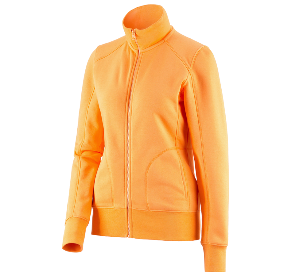 Maglie | Pullover | Bluse: e.s. felpa aperta poly cotton, donna + arancio chiaro
