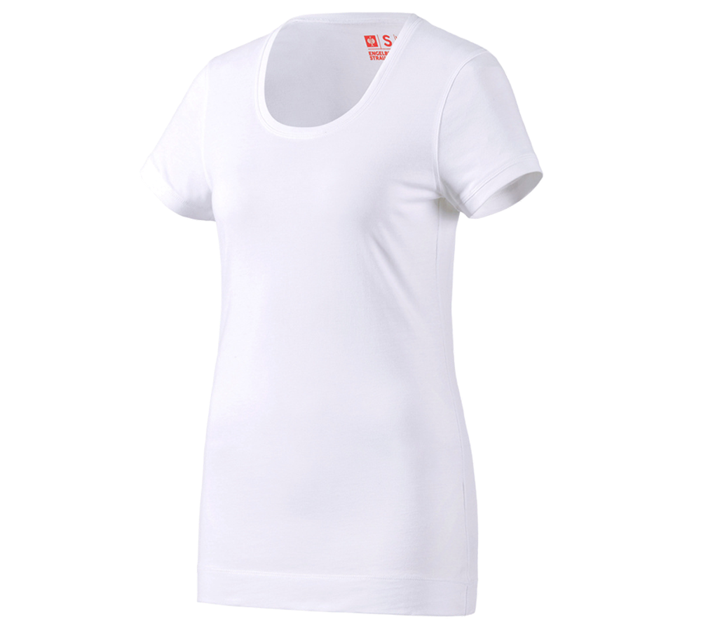 Temi: e.s. Long-Shirt cotton, donna + bianco