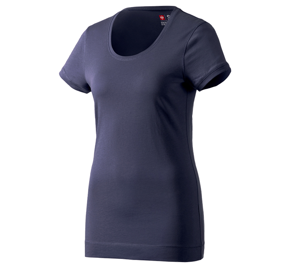 Maglie | Pullover | Bluse: e.s. Long-Shirt cotton, donna + blu scuro