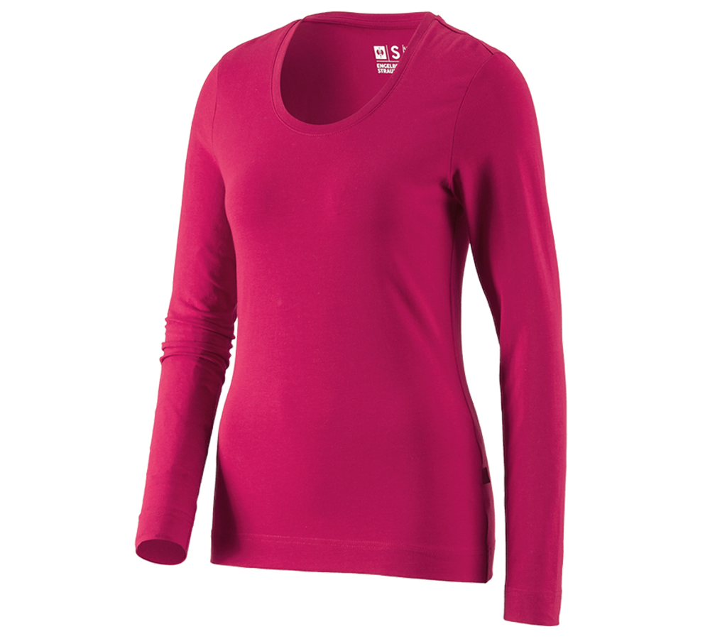 Maglie | Pullover | Bluse: e.s. longsleeve cotton stretch, donna + bacca