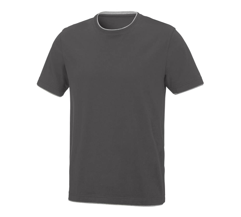 Maglie | Pullover | Camicie: e.s. t-shirt cotton stretch Layer + antracite /platino