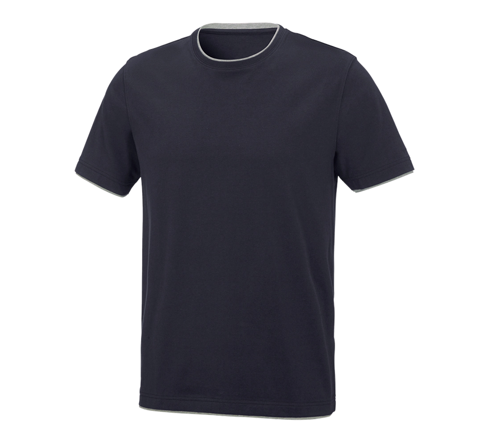 Temi: e.s. t-shirt cotton stretch Layer + blu scuro/grigio sfumato
