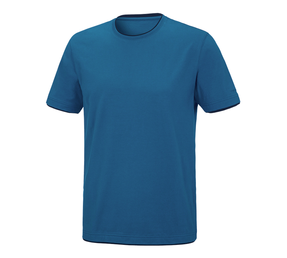 Maglie | Pullover | Camicie: e.s. t-shirt cotton stretch Layer + atollo/blu scuro