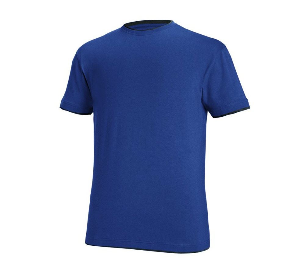 Maglie | Pullover | Camicie: e.s. t-shirt cotton stretch Layer + blu reale/nero