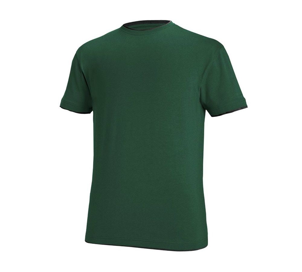 Maglie | Pullover | Camicie: e.s. t-shirt cotton stretch Layer + verde/nero