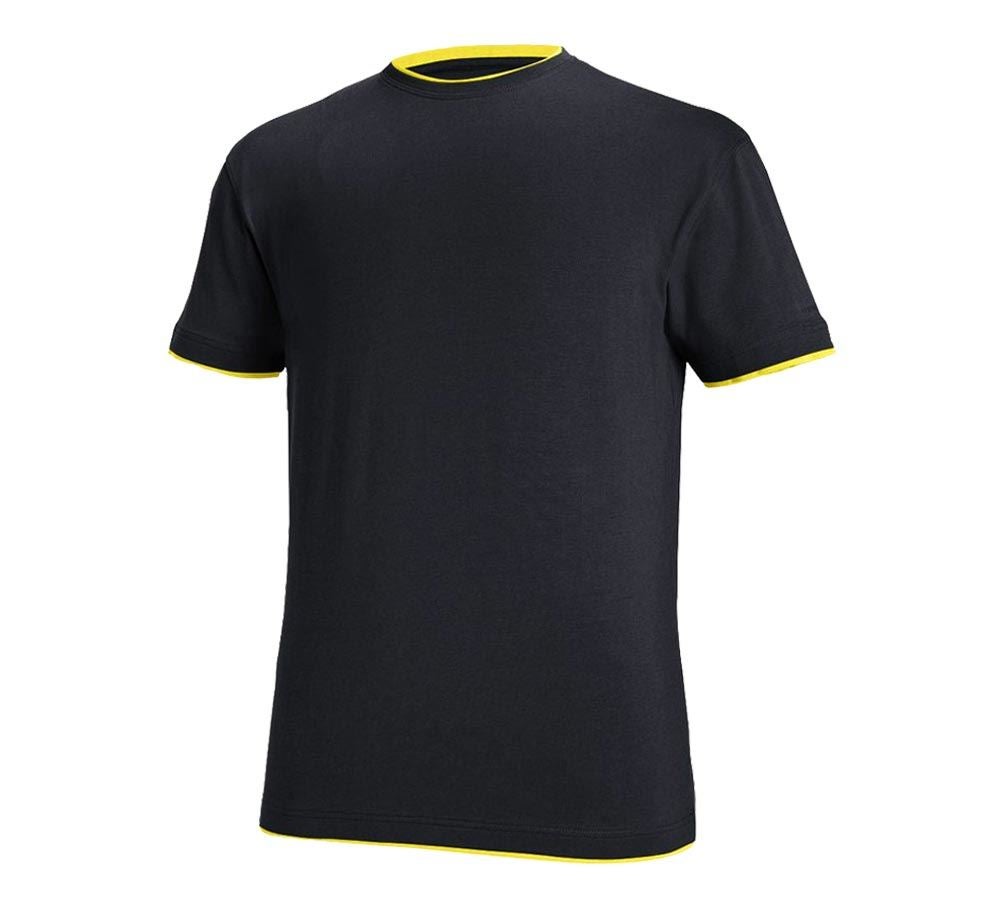 Maglie | Pullover | Camicie: e.s. t-shirt cotton stretch Layer + zaffiro/agrume