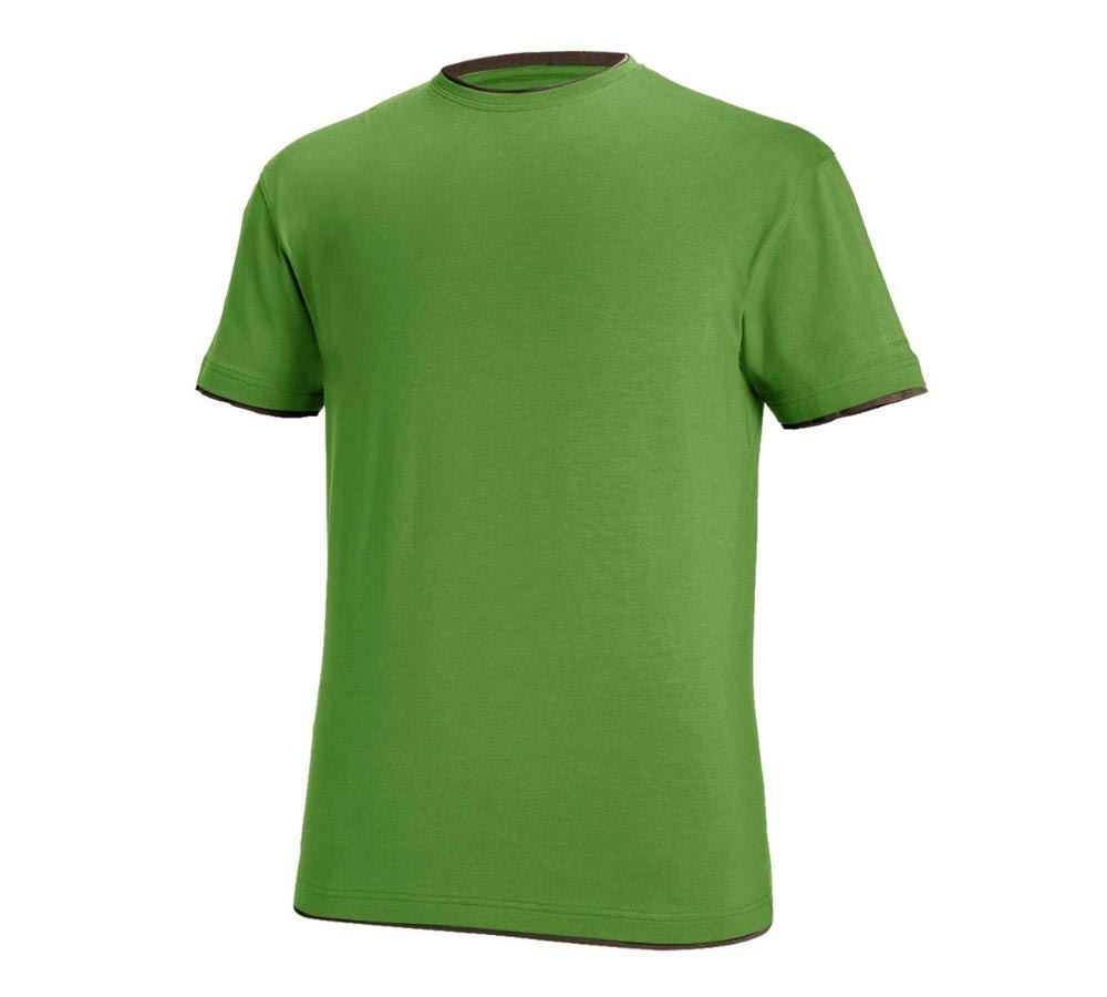 Temi: e.s. t-shirt cotton stretch Layer + verde mare/castagna