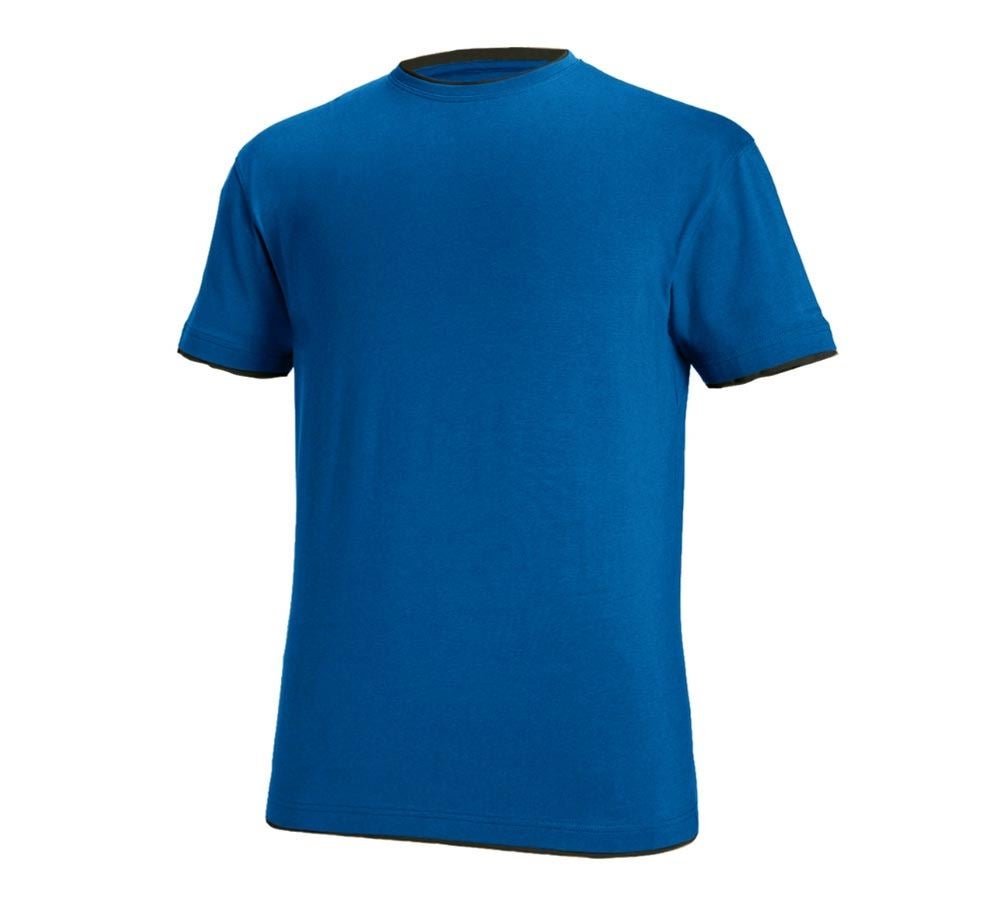Maglie | Pullover | Camicie: e.s. t-shirt cotton stretch Layer + blu genziana/grafite