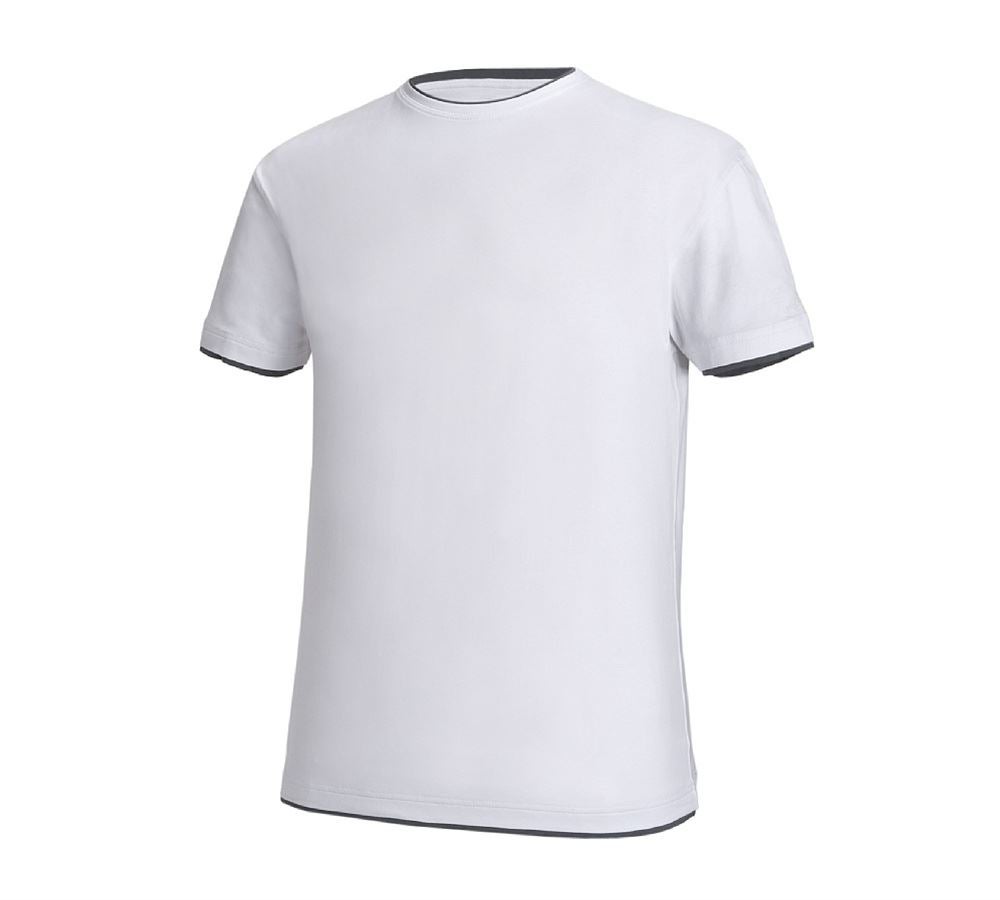 Maglie | Pullover | Camicie: e.s. t-shirt cotton stretch Layer + bianco/grigio