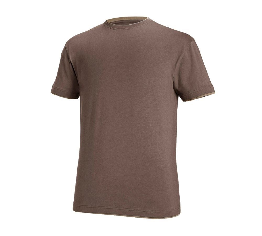 Maglie | Pullover | Camicie: e.s. t-shirt cotton stretch Layer + castagna/nocciola