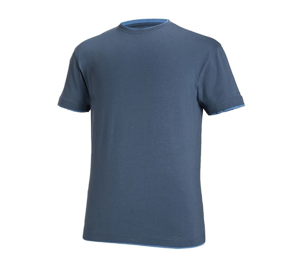 Maglie | Pullover | Camicie: e.s. t-shirt cotton stretch Layer + pacifico/cobalto