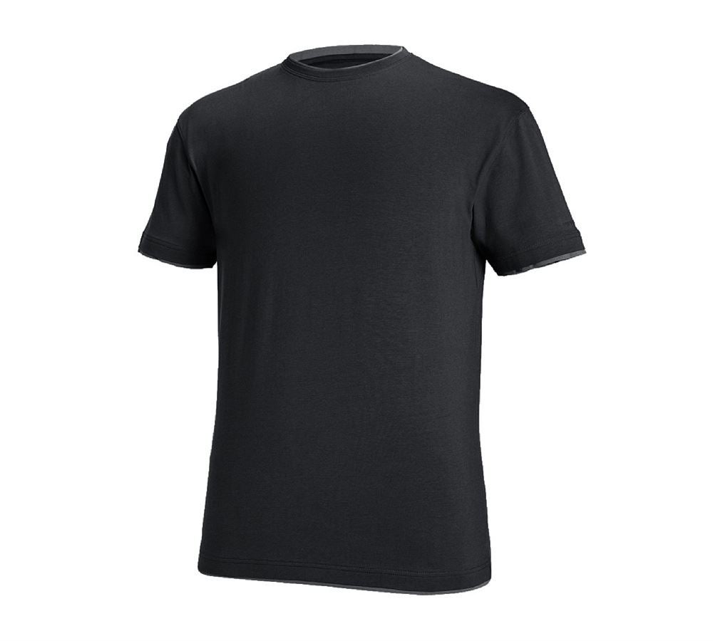 Temi: e.s. t-shirt cotton stretch Layer + nero/cemento