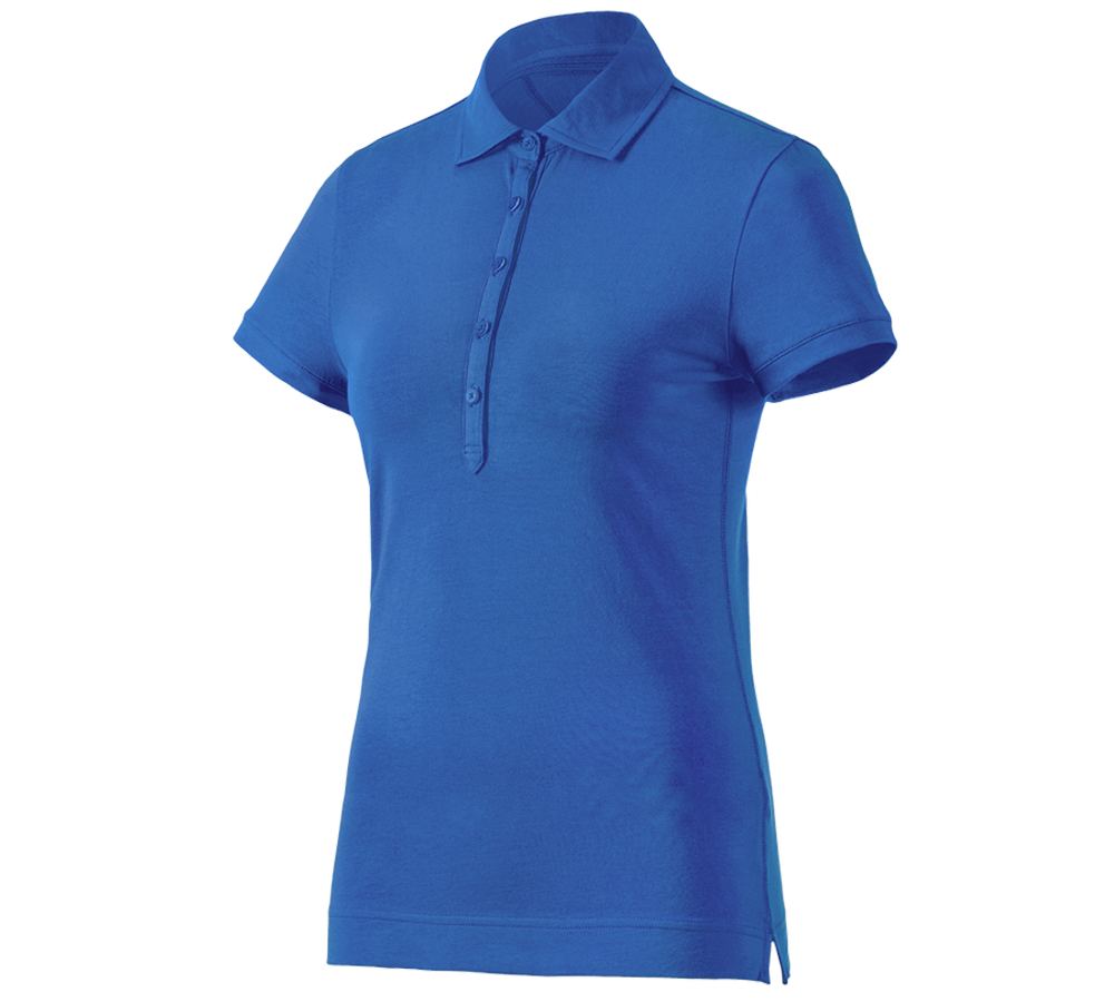 Maglie | Pullover | Bluse: e.s. polo cotton stretch, donna + blu genziana