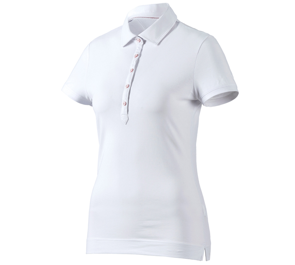 Maglie | Pullover | Bluse: e.s. polo cotton stretch, donna + bianco