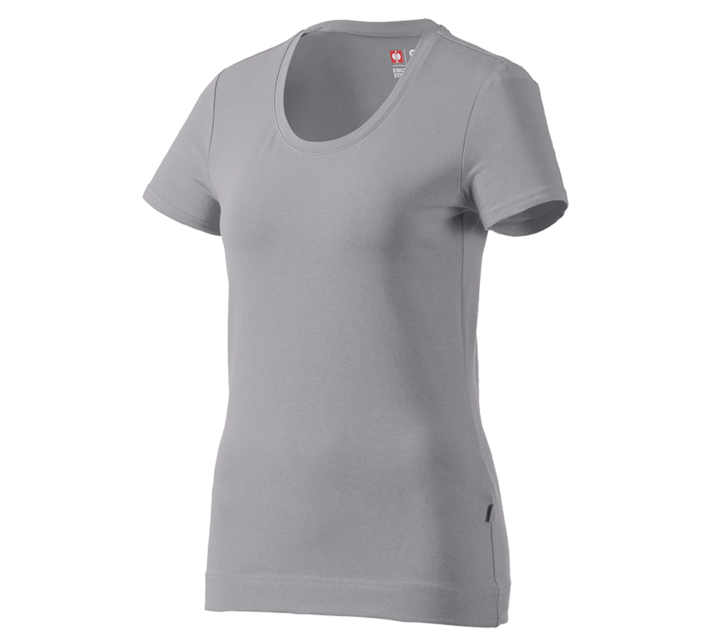 Maglie | Pullover | Bluse: e.s. t-shirt cotton stretch, donna + platino