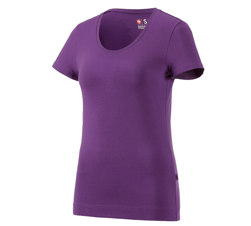 Maglie | Pullover | Bluse: e.s. t-shirt cotton stretch, donna + viola