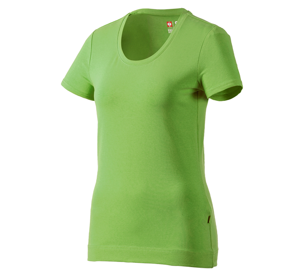 Maglie | Pullover | Bluse: e.s. t-shirt cotton stretch, donna + verde mare
