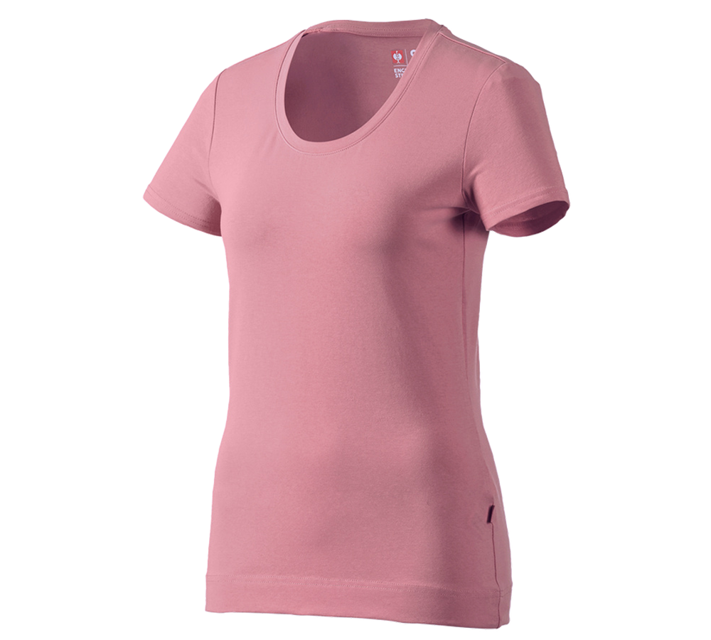 Temi: e.s. t-shirt cotton stretch, donna + rosa antico